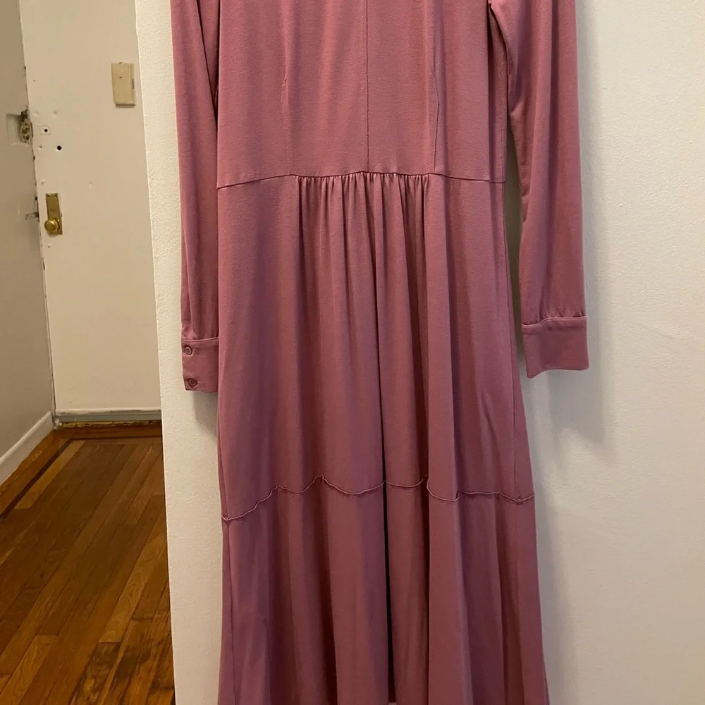 Magenta Midi, Long Sleeve Dress - Picture 3 of 9